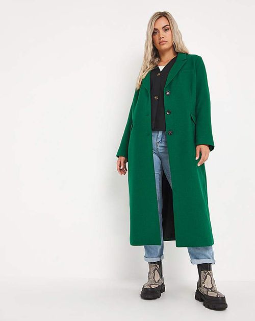 Green Slim Longline Coat