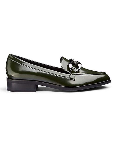 Flexi Sole Chain Trim Loafers...