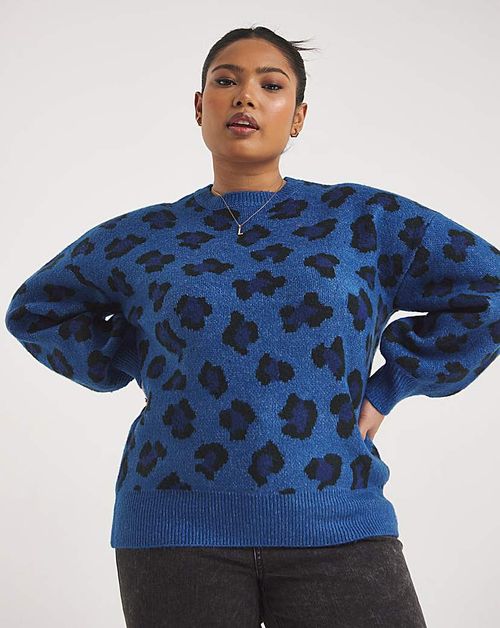 Leopard Drop Shoulder Jumper