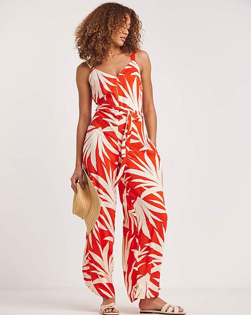 Wide Leg Strappy Jumpsuit