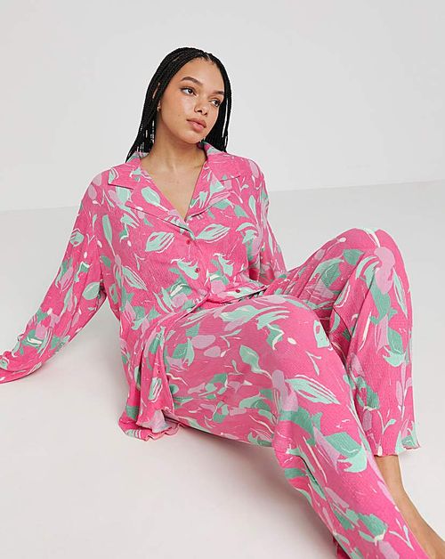 Floral Plisse Pyjama Set