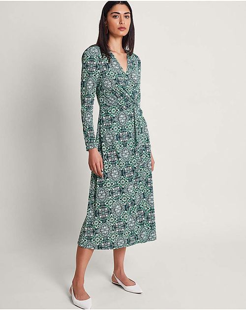 Monsoon Kit Print Wrap Dress