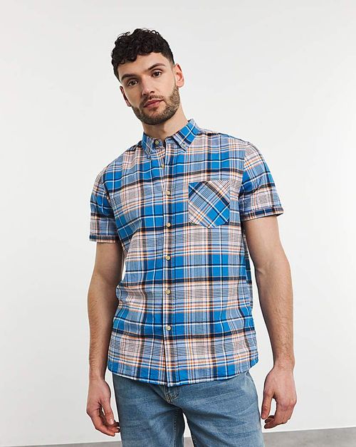 Short Sleeve Oxford Check...