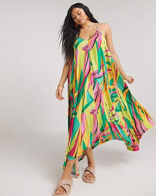 Hanky Hem Strappy Beach Dress