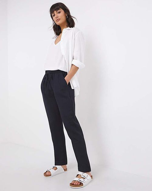 Easy Care Linen Tapered Trouser