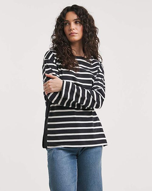 Striped Panel Long Sleeve...