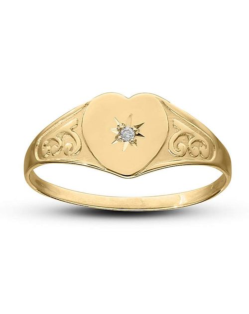 9CT GOLD DIAMOND SET HEART...