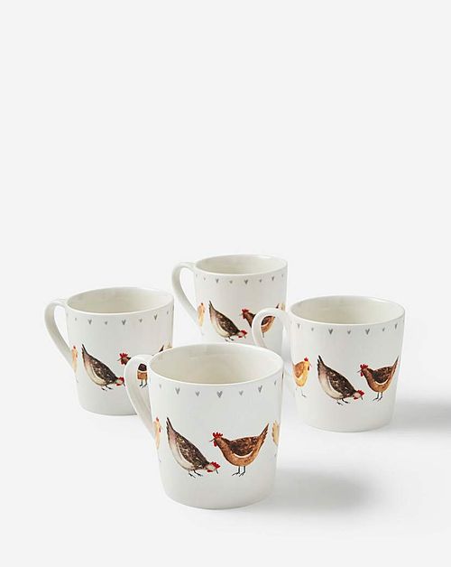 Country Farm Set of 4 Mugs