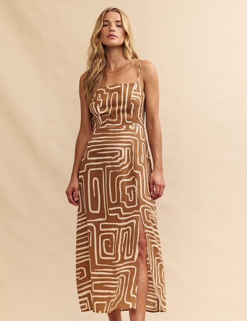 Brown Abstract Maddy Midi...