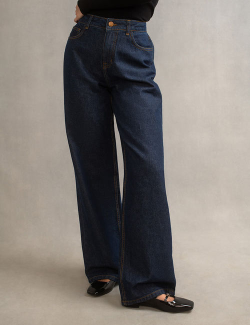 Dark Wash Wide Leg Denim Jeans