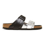 Rick Owens Black and Silver Birkenstock Edition Arizona Rotterdam Sandals