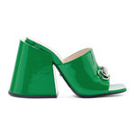 Gucci Green Patent Lexi Horsebit Sandals