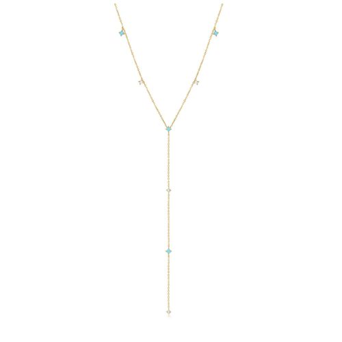 Women's Solid Gold Turquoise...