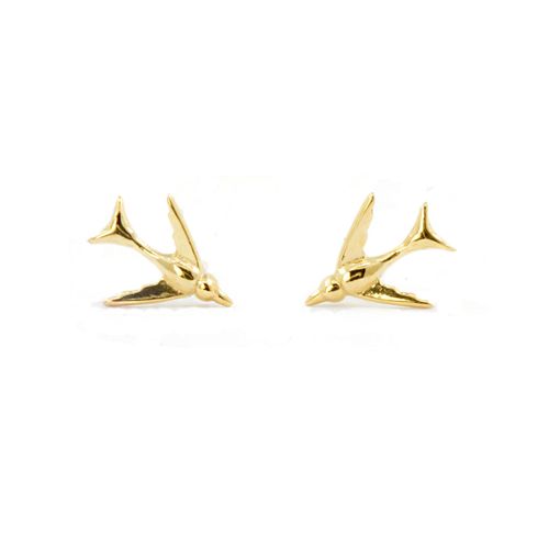 Women's Swallow Earrings Gold...