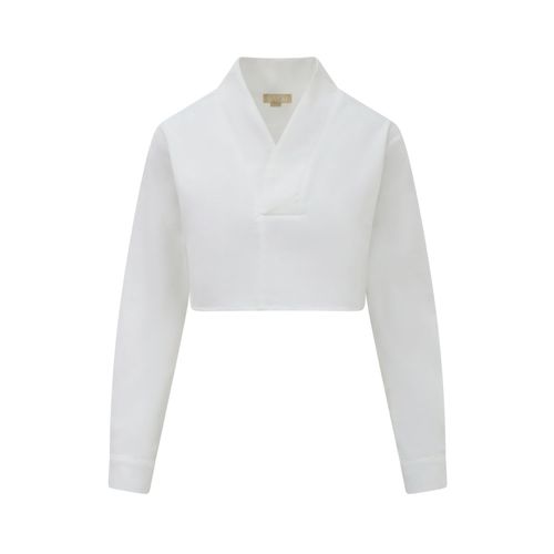 Women's V-Collar Shirt White...