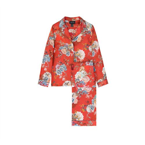 Women's Red Silk Satin Pyjama...