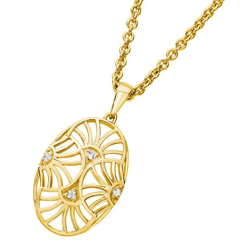 Women's Art Deco Oval Pendant...