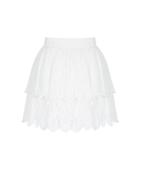 Women's White Eyelet Mini...