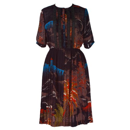 Women's Scenery Print Black...