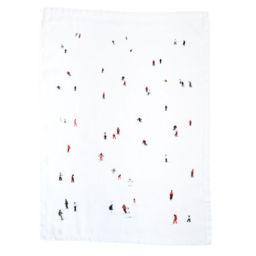 Skier Printed Linen Tea Towel...