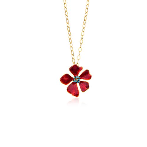 Women's Red Wild Rose Flower...