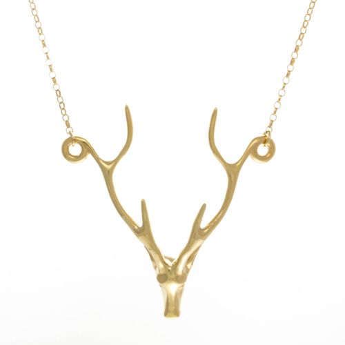 Women's Deer Necklace - Gold...