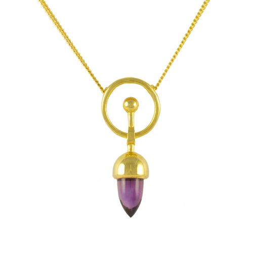 Women's Gold Amethyst Bullet...