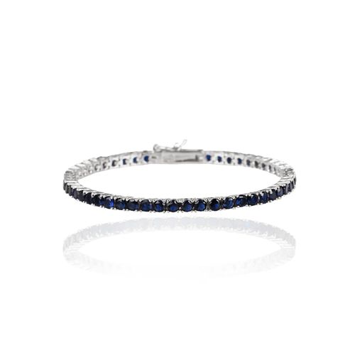 Women's Silver Blue Stone...