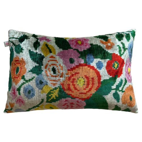 Floral Velvet Ikat Cushion...