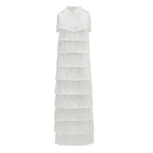 Women's High Neck Fringed...