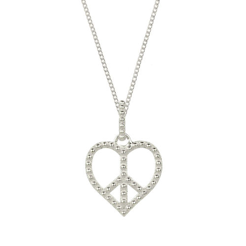 Women's Peace Heart Silver...