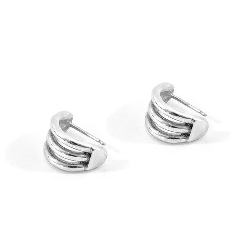 Women's Bondi Surf Silver Earring Studs Anchor & Crew