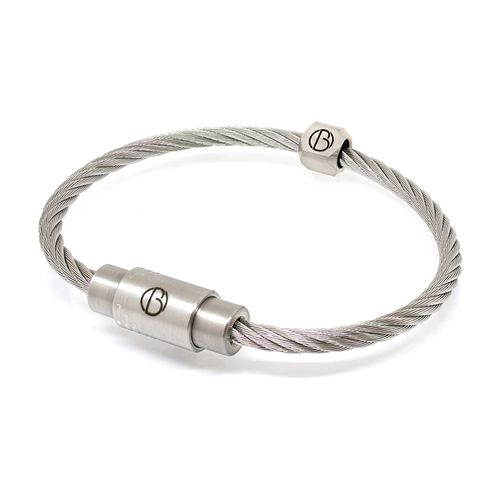 Men's Silver Cable Stainless...