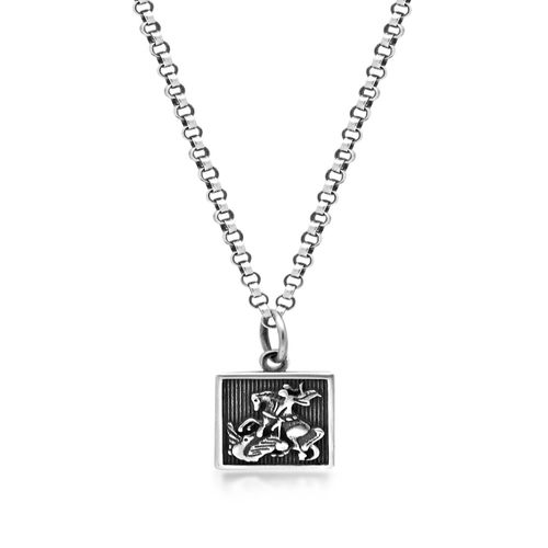 Men's Silver Necklace With...