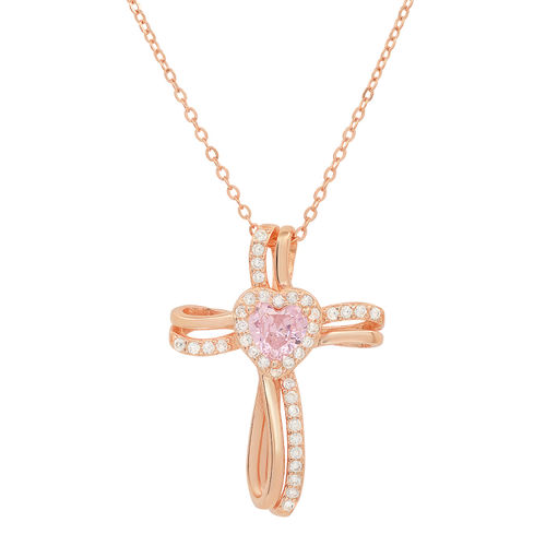 Women's Rose Gold Heart-Cut...