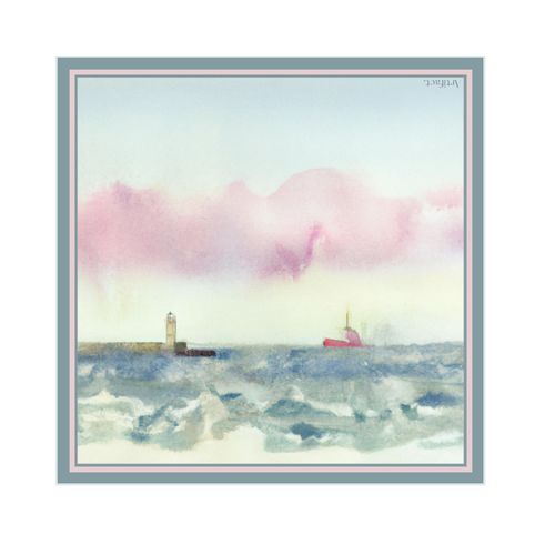 Women's Pink Seascape Square...