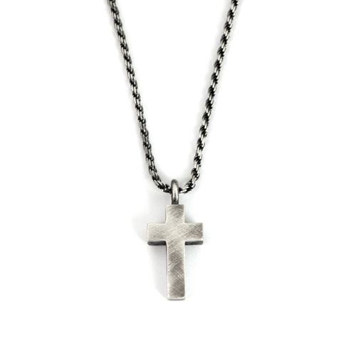 Mens Cross Necklace, Sterling...