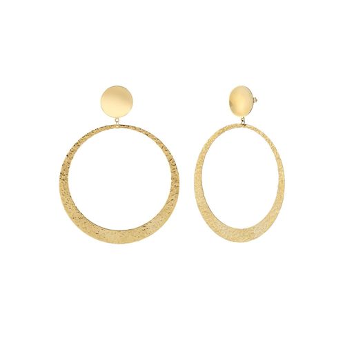 Women's Hammered Circle Gold...