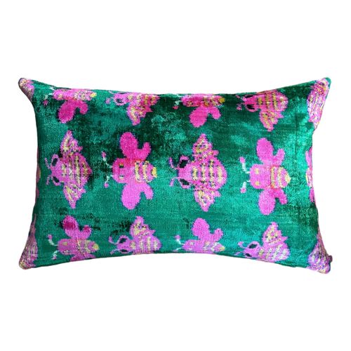 Green Beautiful Velvet Ikat...