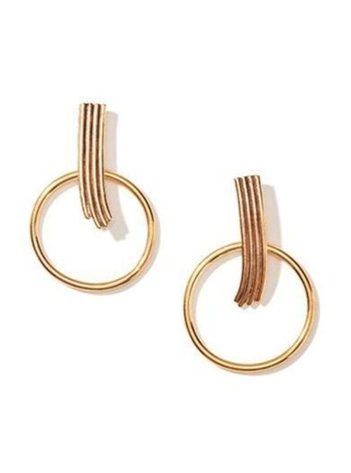 Women's Gold Round Arc Dangle...