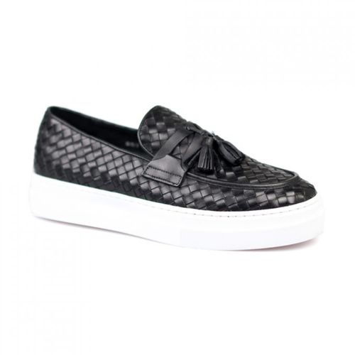 Men's Leather Woven Loafers...