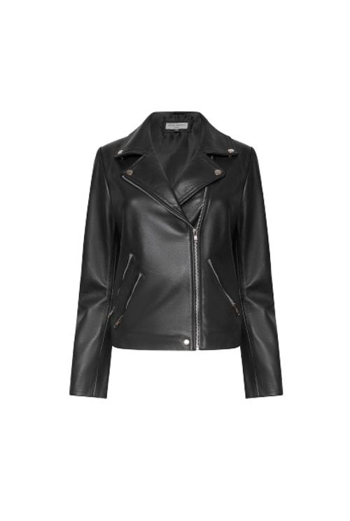 Women's Leather Biker Jacket...