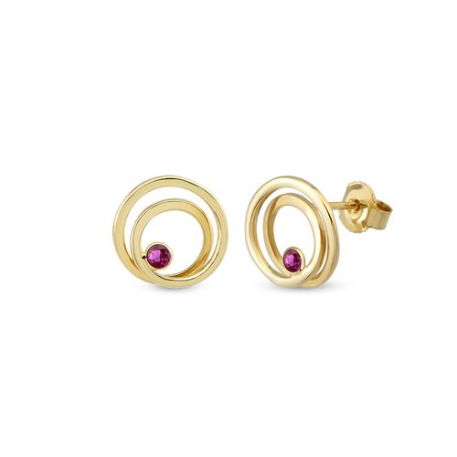 Women's Ruby Circle Gold...