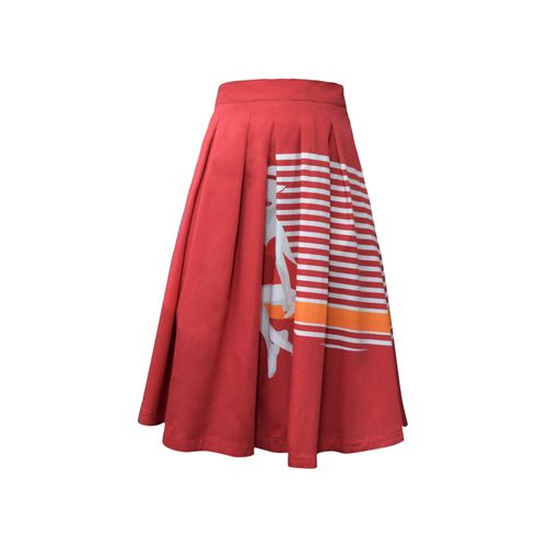 Women's Red Cannes Midi Skirt...