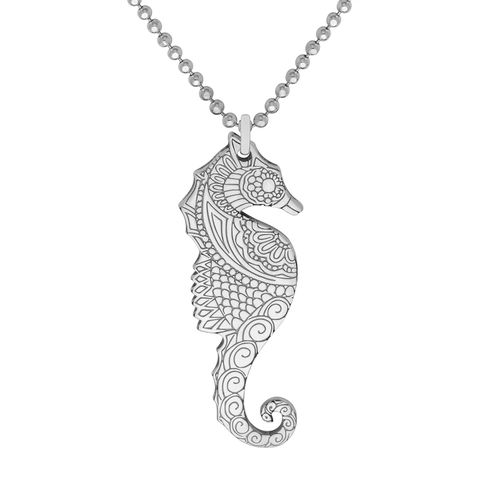 Women's Small Silver Seahorse...