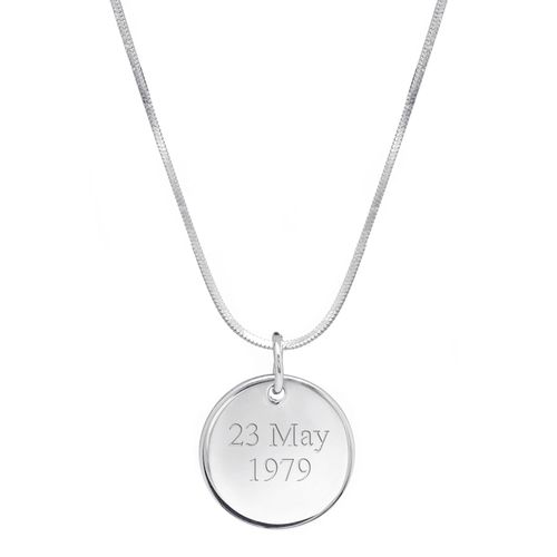 Women's Silver Disc Necklace...