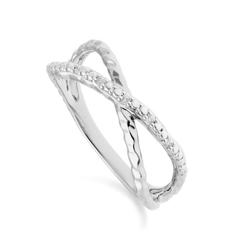 Women's Diamond Pavé Hammered...