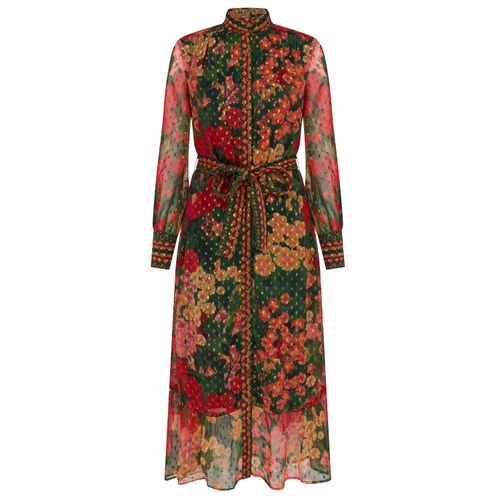 Women's Olive Floral Long...