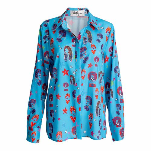 Women's Blue Lotus Blouse -...