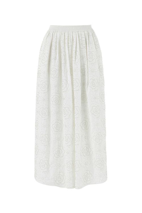 Women's White Long Skirt With...